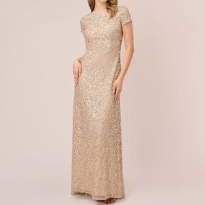 Adrianna Papell. Scoop Back Sequin Gown.